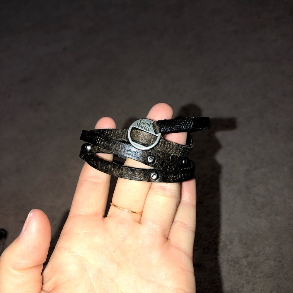Good Works leather wrap bracelet